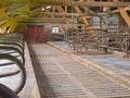 Barn with cow lying boxes Royalty Free Stock Photo