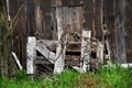 Barn Door Barricaded With Portion of Wooden Fence Royalty Free Stock Photo