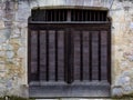 Barn door of a medieval French castle Royalty Free Stock Photo