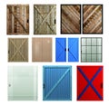 Barn door texture set design samples. Templates Royalty Free Stock Photo