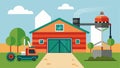A barn equipped with stateoftheart maintenance technology including automated feeding systems and robotic manure removal Royalty Free Stock Photo