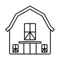 Barn or farm house line art icon for apps or websites Royalty Free Stock Photo