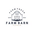 Barn Farm Logo Minimalist Vintage Rustic Design Vector Illustration Royalty Free Stock Photo
