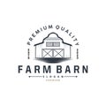 Barn Farm Logo Minimalist Vintage Rustic Design Vector Illustration Royalty Free Stock Photo