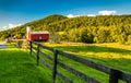 Barn and fields on a farm in the Shenandoah Valley, Virginia.