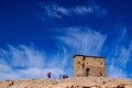 A barn that has to feed the Berber people in front of the clouds. Royalty Free Stock Photo