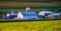 Barn and house on a farm in rural York County, PA Royalty Free Stock Photo