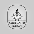 barn house line art logo icon minimalist illustration design Royalty Free Stock Photo