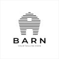 barn house logo vector minimalist line art illustration design. barn for livestock logo minimalist template design Royalty Free Stock Photo