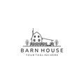 Barn house minimalist line art icon logo template vector illustration design Royalty Free Stock Photo