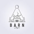 barn house rustic logo line art icon symbol template background vector illustration design Royalty Free Stock Photo