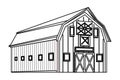 Barn icon cartoon black and white