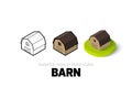 Barn icon in different style