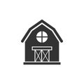 Barn icon in flat style. Farm house vector illustration on white isolated background. Agriculture storehouse business concept Royalty Free Stock Photo