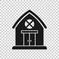 Barn icon in flat style. Farm house vector illustration on white isolated background. Agriculture storehouse business concept Royalty Free Stock Photo