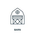Barn icon. Thin line style element from farm icons collection. Outline Barn icon for computer and mobile Royalty Free Stock Photo