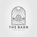 Barn logo. farm house, farming, wheat field logo vector illustration design Royalty Free Stock Photo
