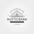 Barn logo line art vintage vector symbol illustration design Royalty Free Stock Photo