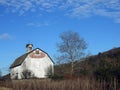 Historic Landmark 1883 White Barn in Newfield NYS Royalty Free Stock Photo