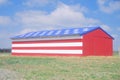 Barn Painted Like American Flag, Central California Royalty Free Stock Photo