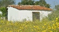 Barn in Portugal on a green meadow Royalty Free Stock Photo