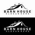 BARN RANCH HOUSE MODERN LOGO DESIGN VECTOR