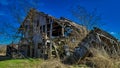 Barn ruins at Weldon Springs State Park Near Clinton Illinois Royalty Free Stock Photo