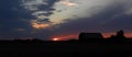 Barn silhouette at sunset in the Finger Lakes