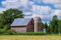 Barn, silo, and corn, minnesota Royalty Free Stock Photo