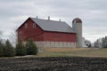 A Barn and Silo Royalty Free Stock Photo
