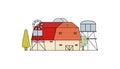 barn, silo, windmill vector flat illustation Royalty Free Stock Photo