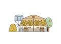barn, silo, windmill vector flat illustation Royalty Free Stock Photo