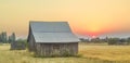 Barn at sunset