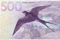 Barn swallow from Estonian money