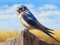 Barn Swallow on a fence