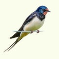 Barn swallow perched, Hirundo rustica