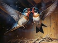 Barn swallows Made With Generative AI illustration