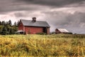Barn under stormy skies. Royalty Free Stock Photo