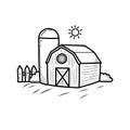 Barn vector illustration in cute doodle style isolated Royalty Free Stock Photo