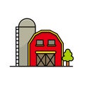 Barn vector illustration with simple design isolated on white background