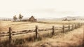 barn vintage farm drawings Royalty Free Stock Photo