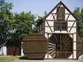 Barn-Windmill-Saalow-Front Royalty Free Stock Photo