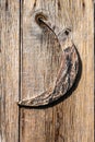 Barn Wood Crescent Moon On Outhouse Door Royalty Free Stock Photo