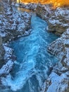 Powerful Blue Barnafoss Waterfall in Iceland Royalty Free Stock Photo