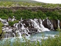 Iceland Landscape of the Barnafoss waterfall 2017 Royalty Free Stock Photo