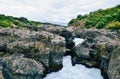 Barnafoss waterfall in western Iceland. Royalty Free Stock Photo