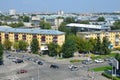 Barnaul, Russia, August, 17, 2016. Crossing the Socialist Sotsialistichesky Avenue and street Youth Molodyozhnaya in the city