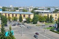 Barnaul, Russia, August, 17, 2016. Crossing the Socialist Sotsialistichesky Avenue and street Youth Molodyozhnaya in the city