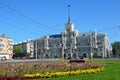 Barnaul, Russia, August, 30, 2016. `The house under the spire` on the square of October in Barnaul, Altai Krai, Russia