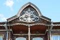 Barnaul, Russia, August, 17, 2016. Merchants house of Shadrins on Krasnoarmeysky avenue in Barnaul. Decorative elements